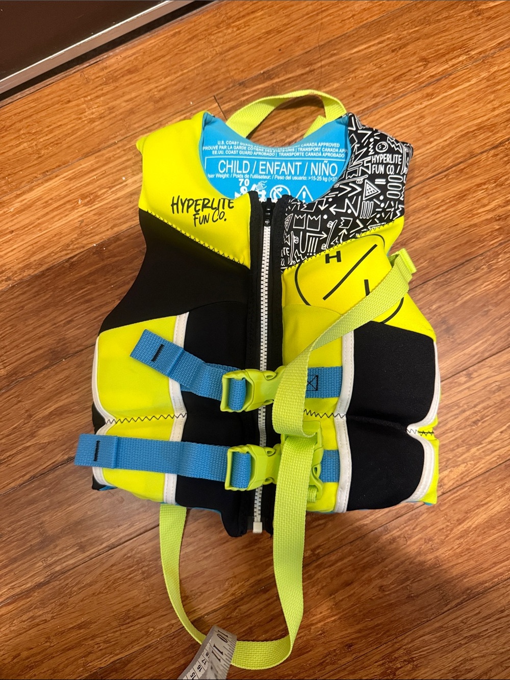 Hyperlite Kids Neoprene Life Vest - Yellow & Black